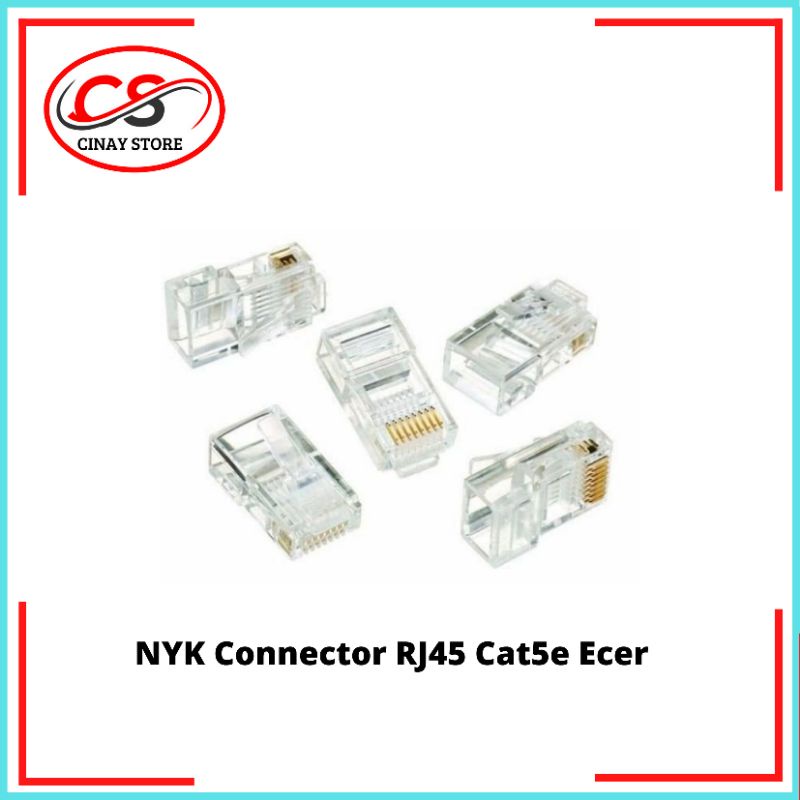 Jual Konektor RJ45 NYK CAT5E Jack Connector RJ 45 CAT 5E Eceran Isi 1 ...