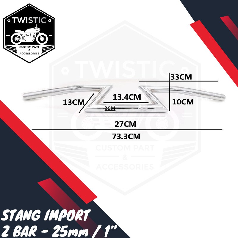 Stang Motor Custom Z Bar 25 mm Benelli Harley Chopper Bobber Cruiser