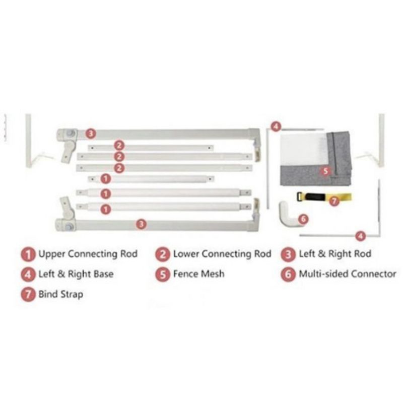 Kuru Baby Bedrail - Kuru Bed Rail - Kuru Stable Linkrod - Head Connector Stable Link Road Bedrail - Pagar Pembatas Pengaman Kasur Bayi - Pagar Tempat Tidur Bayi