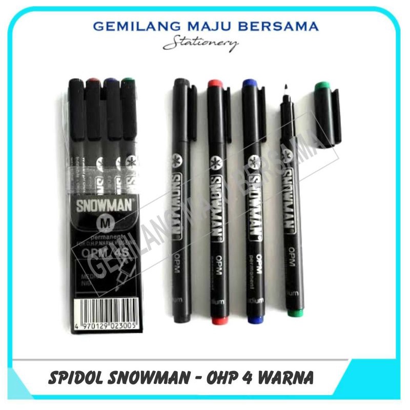 Spidol Snowman OHP 4 Warna