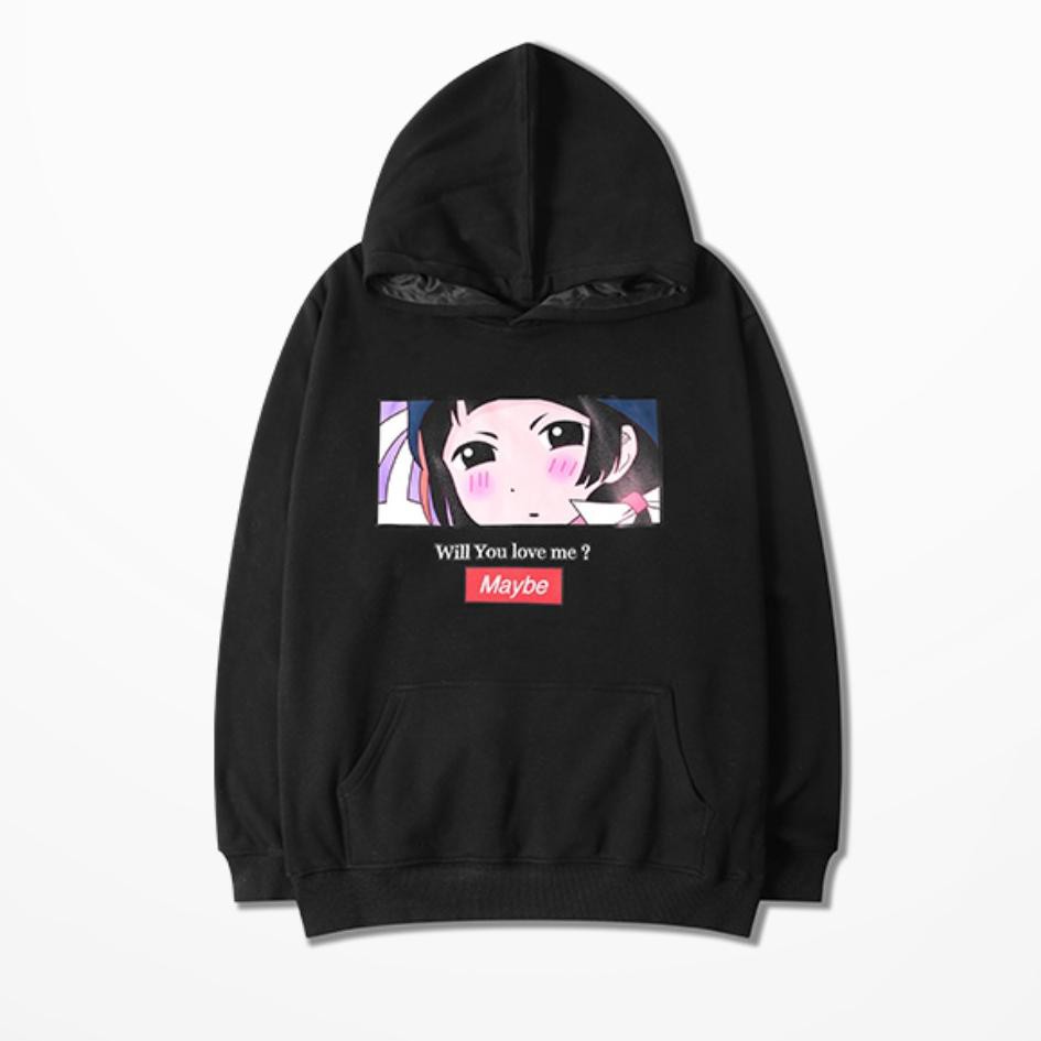 Azr00 Hoodie Sweater Cewe Cowok Maybe Gambar Anime Unisex Hoodie Anime °•.¸¸.•°`