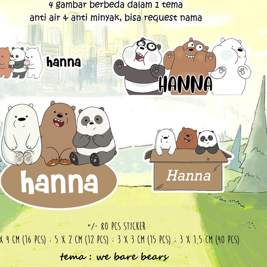 

New Product|LR15|Sticker Nama Lucu Anti Air 101 pcs Label Stiker Waterproof Best Seller