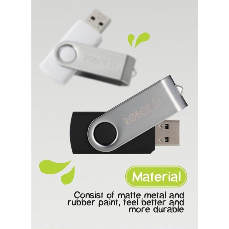 DISKON % FLASHDISK USB ORIGINAL ROBOT 4GB 8GB 16GB 32GB MULTY MEDIA PLAYER 360'' ROTATE ANGLE STRONG MATERIAL