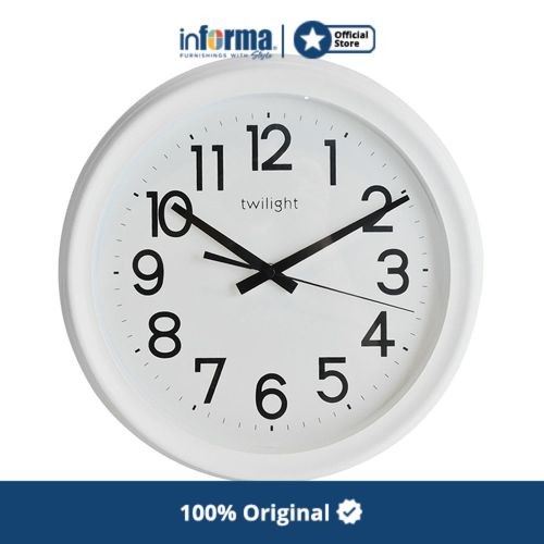 Informa 35 Cm Jam Dinding Wall Clock Kamar Putih Modern Minimalis