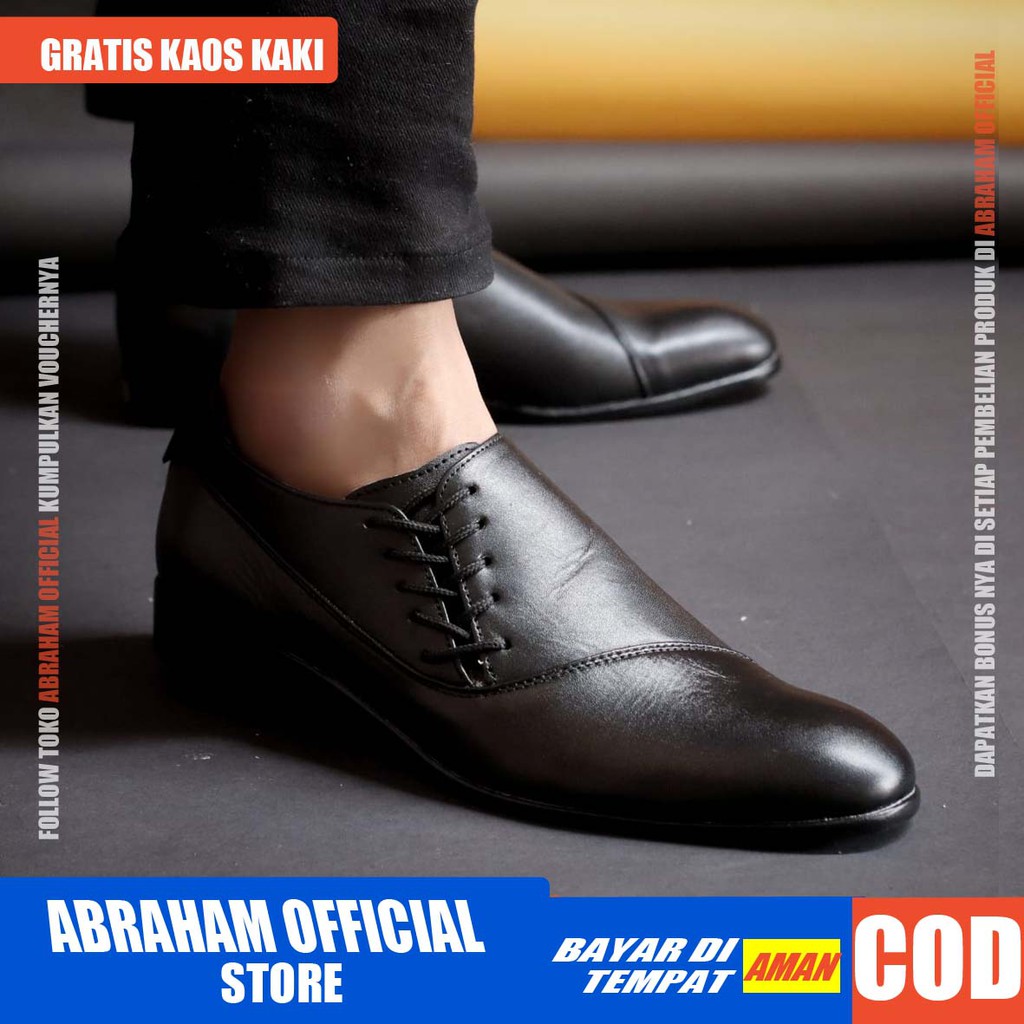 MGN Sepatu Formal Pria Sepatu Pantofel Kerja Kantor Kulit Asli Sepatu Pria Casual Cowok / Cowo