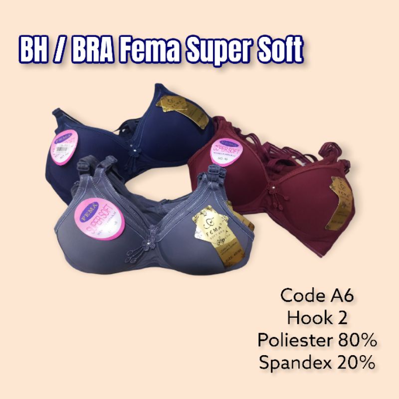 BH / BRA Merk Fema Super Soft A6 Tanpa Kawat Kait 2