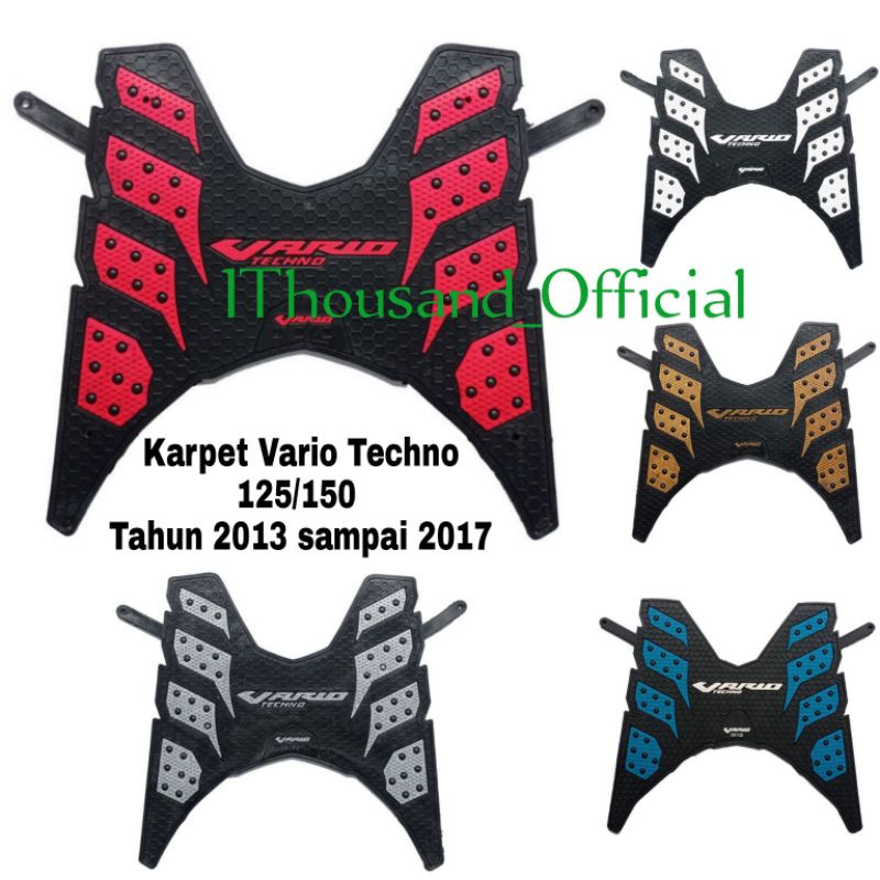 Karpet Vario 125 Techno Vario 150 Techno/Karpet alas pijakan kaki motor Vario Techno 125/150 Tahun 2