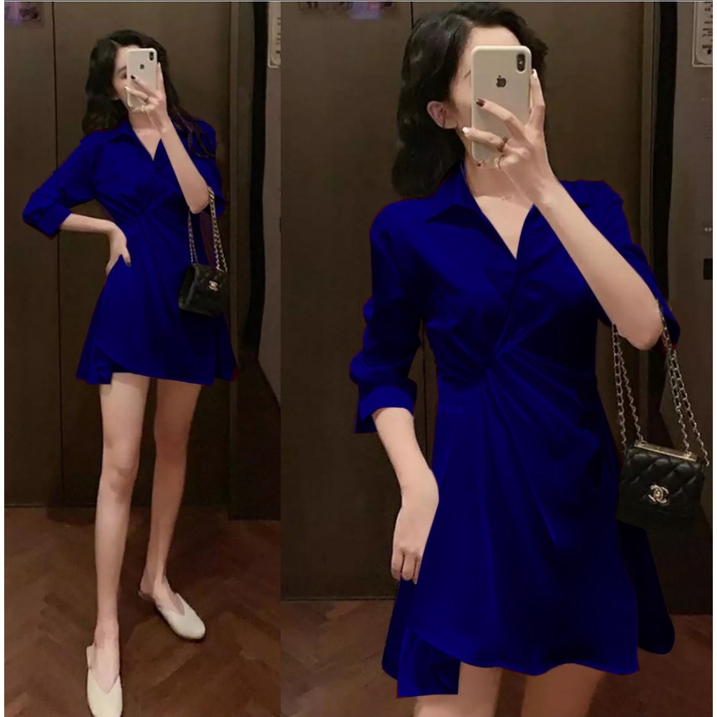 [HNFK] Minidress Sandia / Mini Dress Korea Terbaru / Baju Dress Wanita / Casual Dress / Dress polos