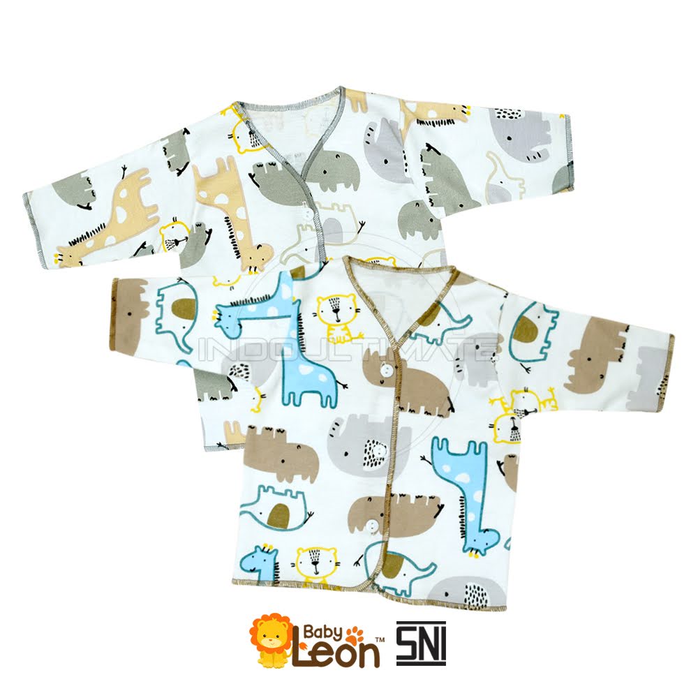 Baju Tidur Bayi Lengan Panjang 1Pcs (0-3 bln) ZOO SERIES BABY LEON DS-112 Baju Bayi Baru Lahir Baju Tidur Bayi Baju Harian Bayi Atasan Kaos Bayi Pakaian Bayi