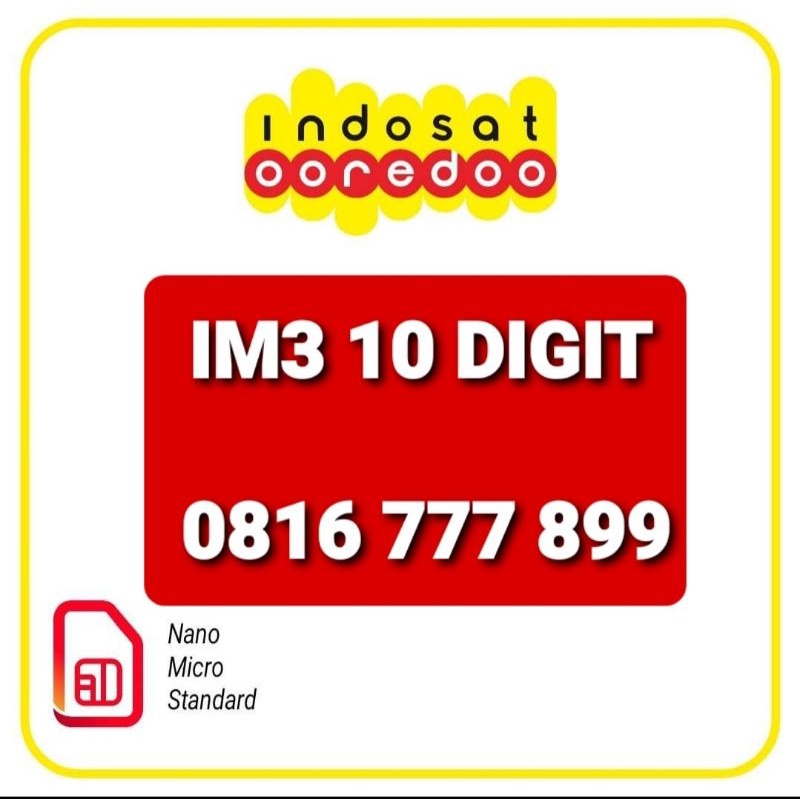 NOMOR IM3 10 DIGIT CANTIK angka naik 6789, 0816777899