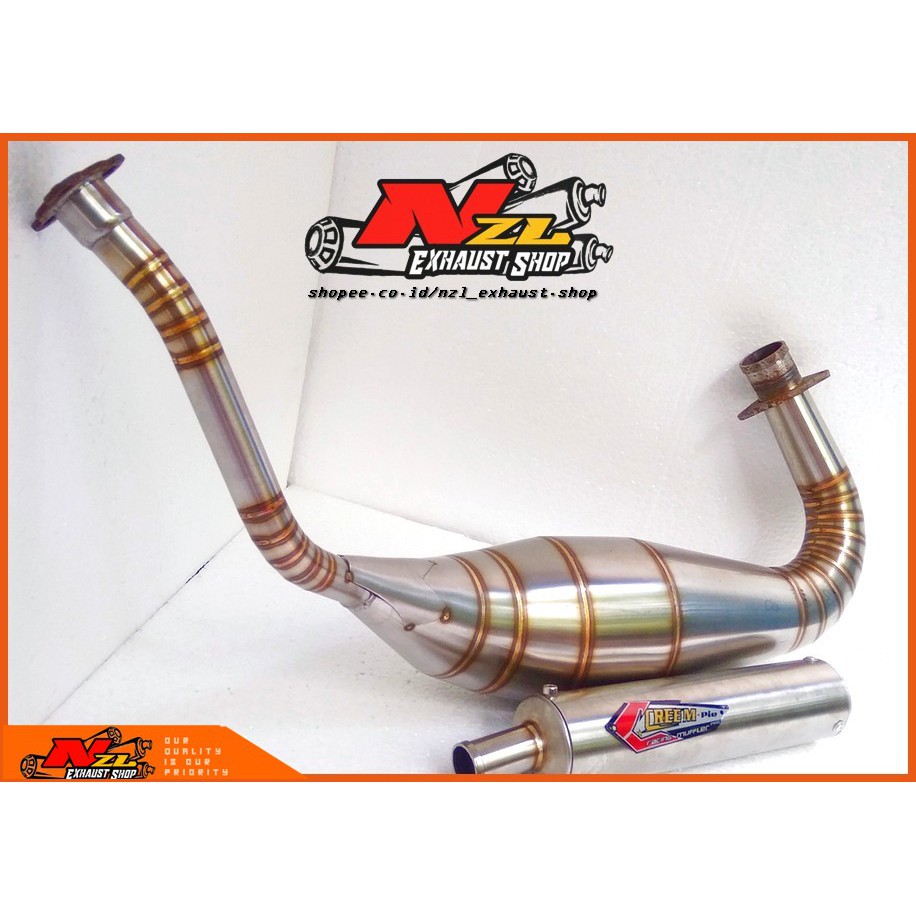 Cream pie Knalpot racing ninja r/knalpot ninja 150/knalpot ninja rr s ss full stainless tipe cobra