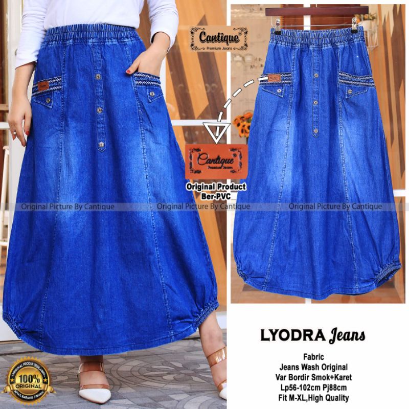 lyoda jeans rok wanita bahan jeans by cantique