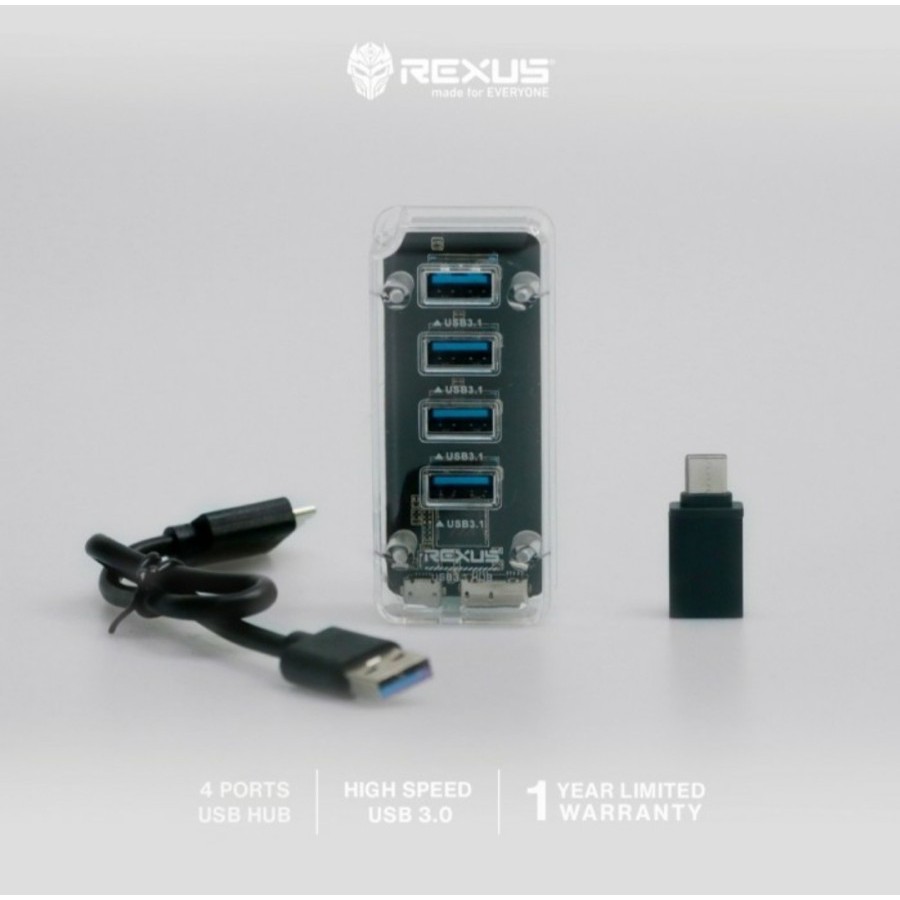 Usb 3.0 hub rexus 4 port transparent 5gbps with Usb3.0 Otg type-c Rxh-336 Rxh336 H336 - Terminal usb