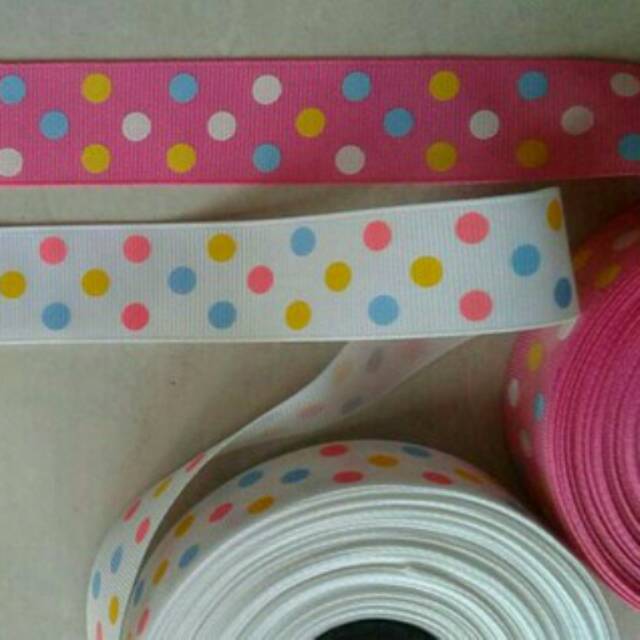 

Pita grosgrain 1" polka 3warna