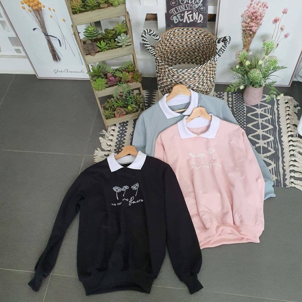 Nara Grosir - No Rain No Flower Sweater l Sweater Wanita