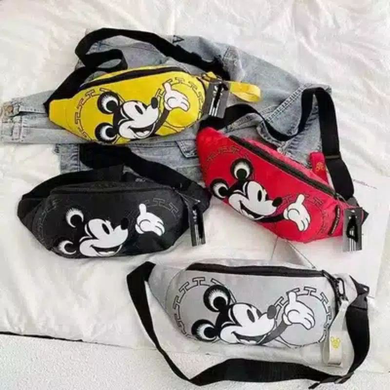 Baru Anak Messenger Bag Kartun Mickey Mouse Tas Pinggang Boneka Keluar Paket Dewasa Ponsel Tas