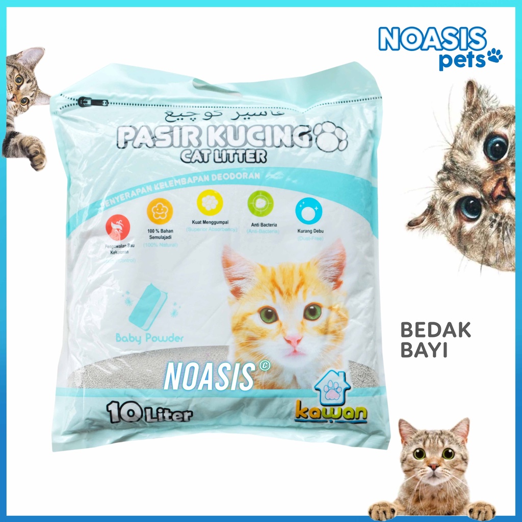 Pasir Kucing Kawan Pasir Gumpal Pasir Wangi Catsand Cat litter 10 Liter