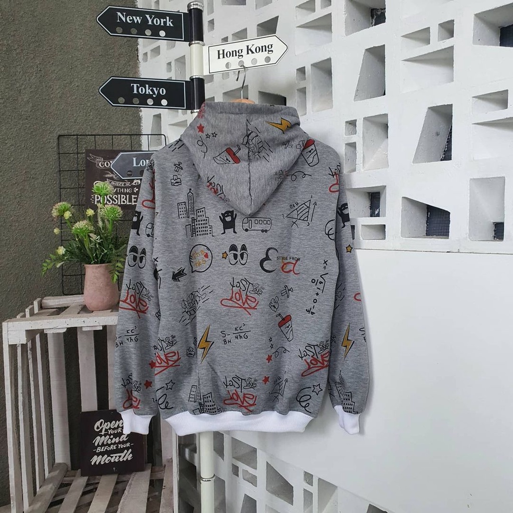 Lost Love Hoodie Outwear Unisex Gaya Casual Trendy Bahan Fleece