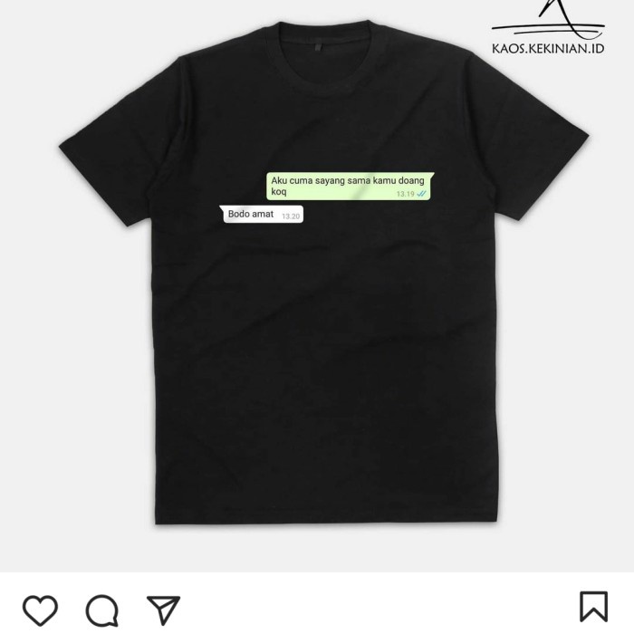 KAOS BAJU KAOS KATA KATA AKU CUMAN SAYANG KAMU KAOS LUCU PRIA WANITA - Putih S MURAH