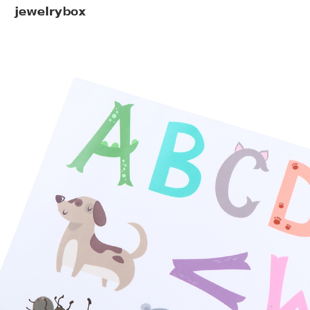 (jewelrybox) Stiker Dinding 26 Huruf + Binatang Hutan Untuk Dekorasi Kamar Anak