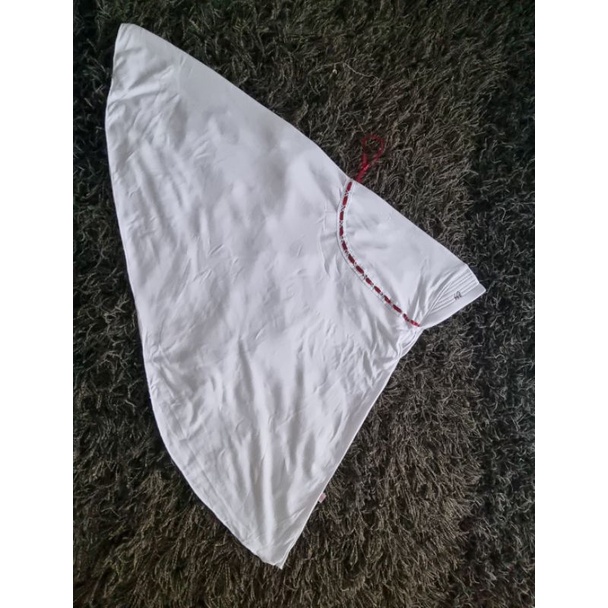 Bergo Jilbab Anak Sekolah Putih Pita Serut l Putih Pita Putih l Putih Pita Merah l Putih Pita Hijau