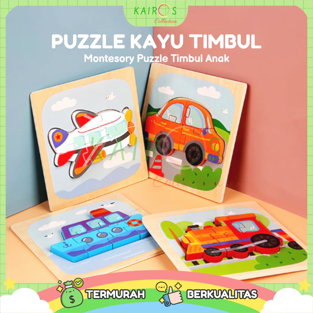 Puzzle Timbul 3D Premium Montesori Puzzle Kayu Timbul Montesory Puzzle Timbul Anak