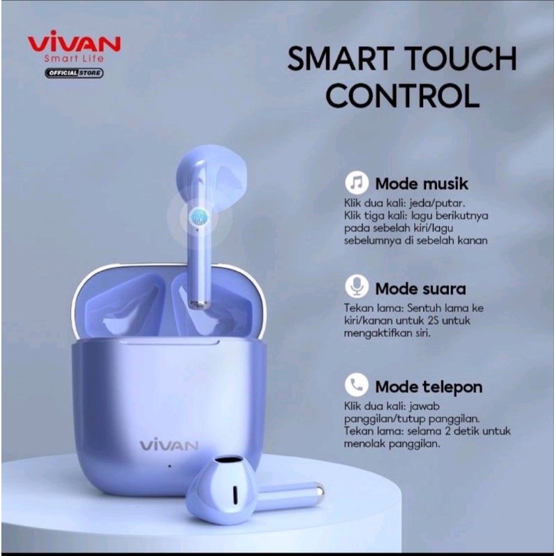 Headset Bluetooth VIVAN LIBERTY T220 Original Purple