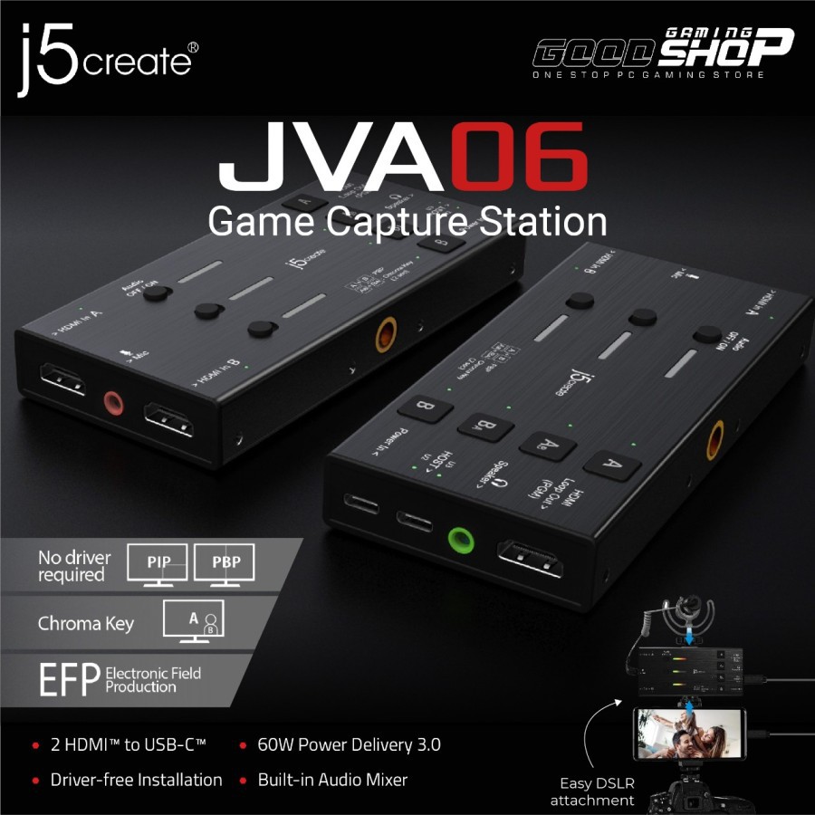 j5create JVA06 HDMI to USB-C Game Capture Station