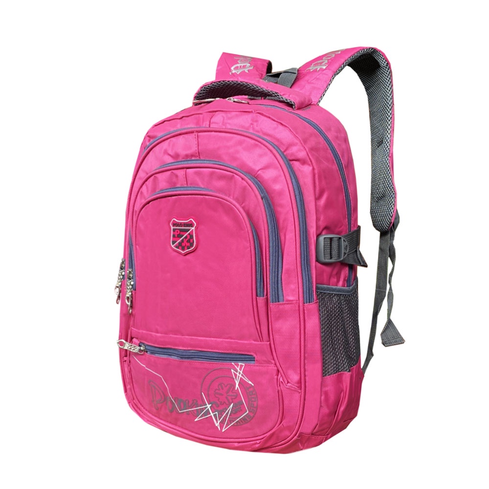 SHOPEE 6.6 SUPER SALE!! Tas Ransel Laptop Import POLO KING P-18510 Tas Ransel Sekolah SD SMP SMA - Pink