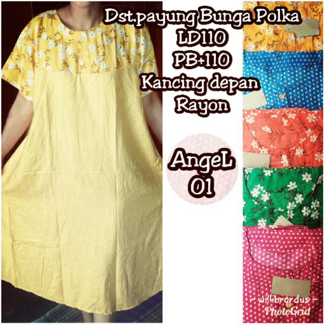 Daster payung Bunga Polka/5pc