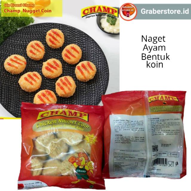 

Champ Chicken Nugget Coin Naget Ayam Bentuk Koin 200gr