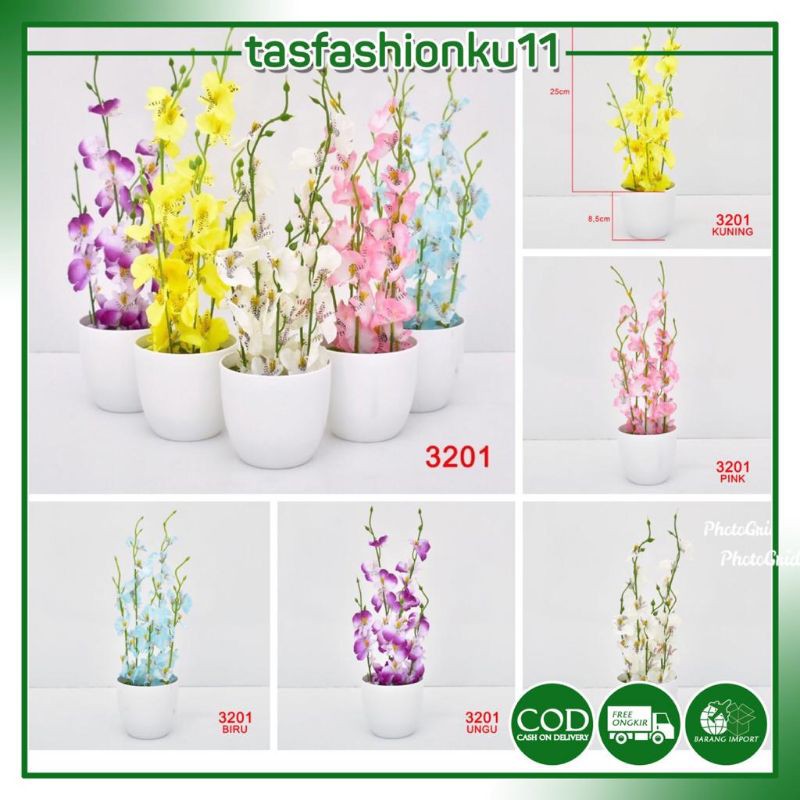 TF11/COD/P3201 BUNGA DEKORASI/BUNGA PLASTIk/BUNGA ANGGREK-3