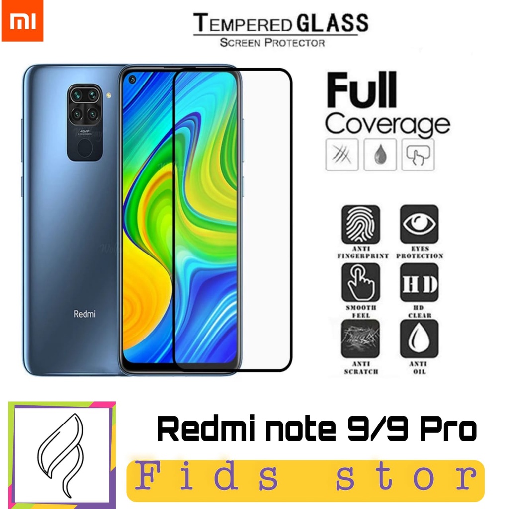 ROMO Tempered Glass XIAOMI Redmi 9, Redmi Note 9 &amp; Note 9 Pro NEW TG Layar FULL COVER Black Premium