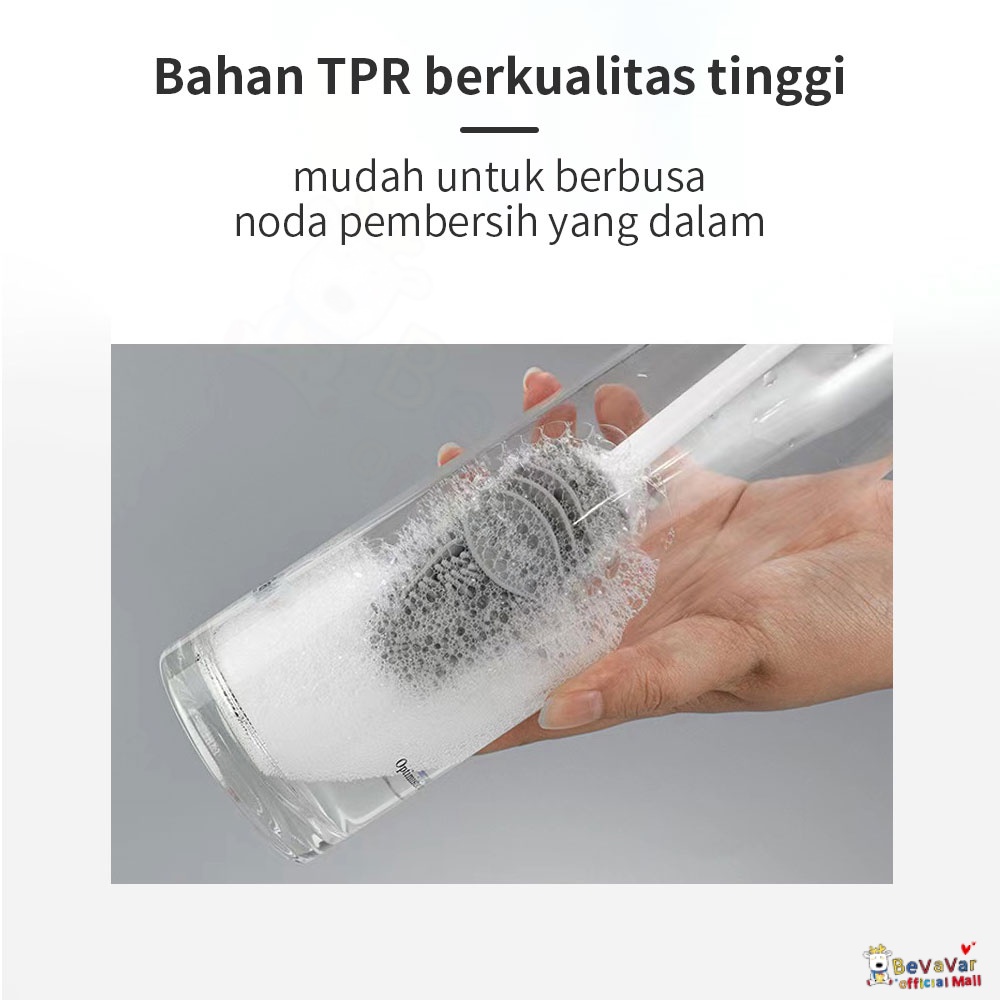 BEVAVAR Sikat Botol Panjang Bahan Silikon Sikat Pembersih Botol