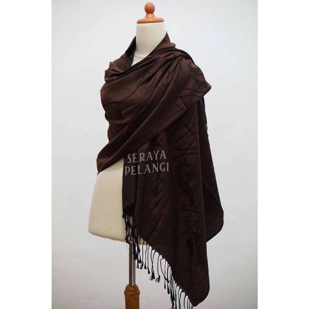 Pashmina Cashmere Motif Bunga 13 | Bunga Tulip | Kembang | Selendang | Scarf | Syal | Shawl | Pasmina Kashmir | Souvenir | Hadiah Ulang Tahun | Birthday Gift | Aksesoris Fashion Wanita | Import Quality | Grosir Murah | Luxury Scarf