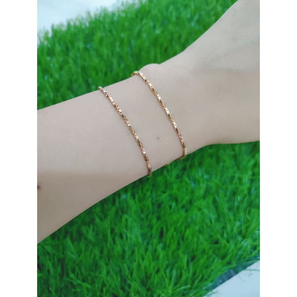 GELANG ITALI KACA LILIT FULL &amp; GELANG ITALI KACA 1/2 LILIT + 1 BEL + LOVE UKIR /GELANG PERAK ASLI SILVER 925 LAPIS EMAS/GELANG FASHION WANITA TERBARU