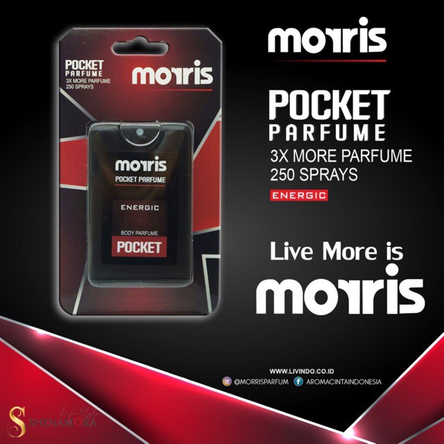 MORRIS Parfum Pocket/Parfum Kantong Spray Exclusive Pria 18 ml