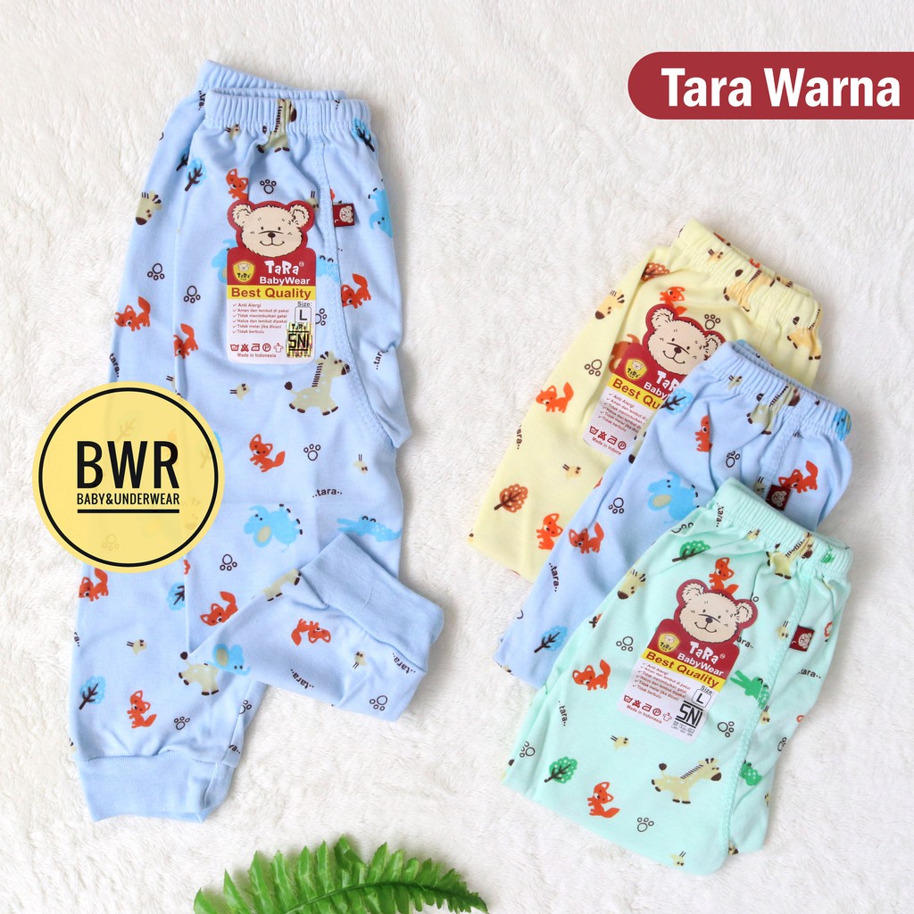 Celana PANJANG TARA WARNA | Celana Pempers Bayi Newborn Warna Motif Random SNI - Bwr