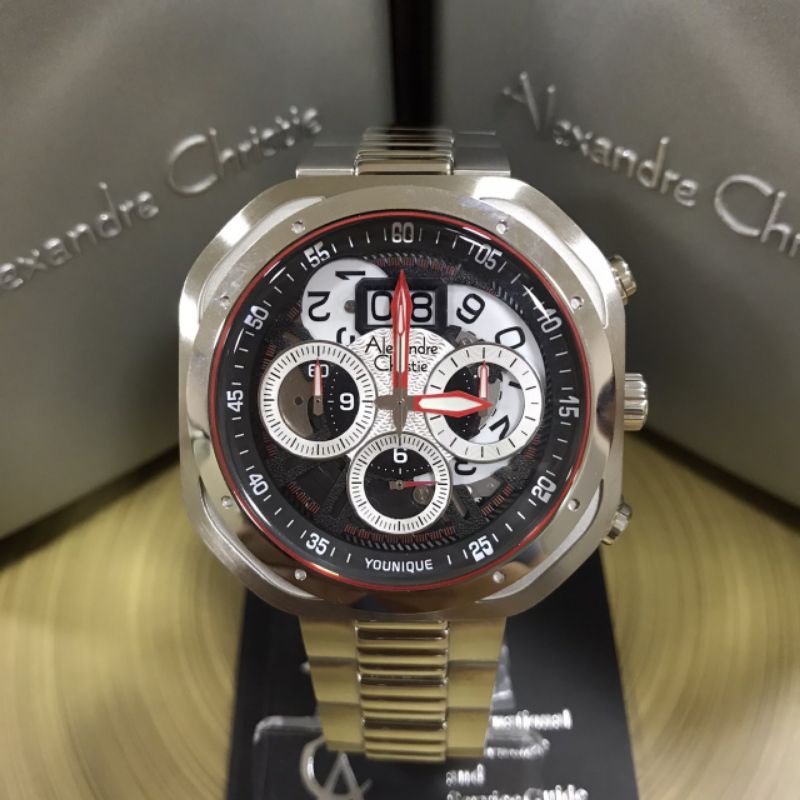 Jam Alexandre Christie AC 6468 MC BSS Pria Rantai Silver Bulat