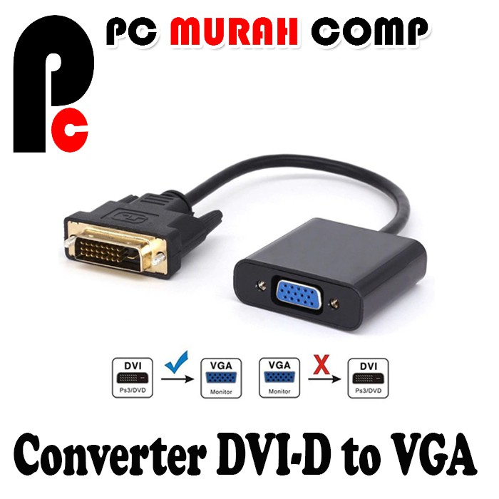 Converter kabel DVI to VGA Kabel | DVI-D 24 1 to VGA  HDTV Murah