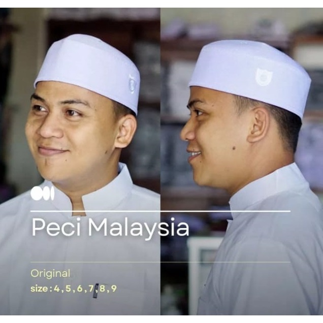 PECI MALAYSIA ORIGINAL KOPIAH MALAYSIA PECI PUTIH