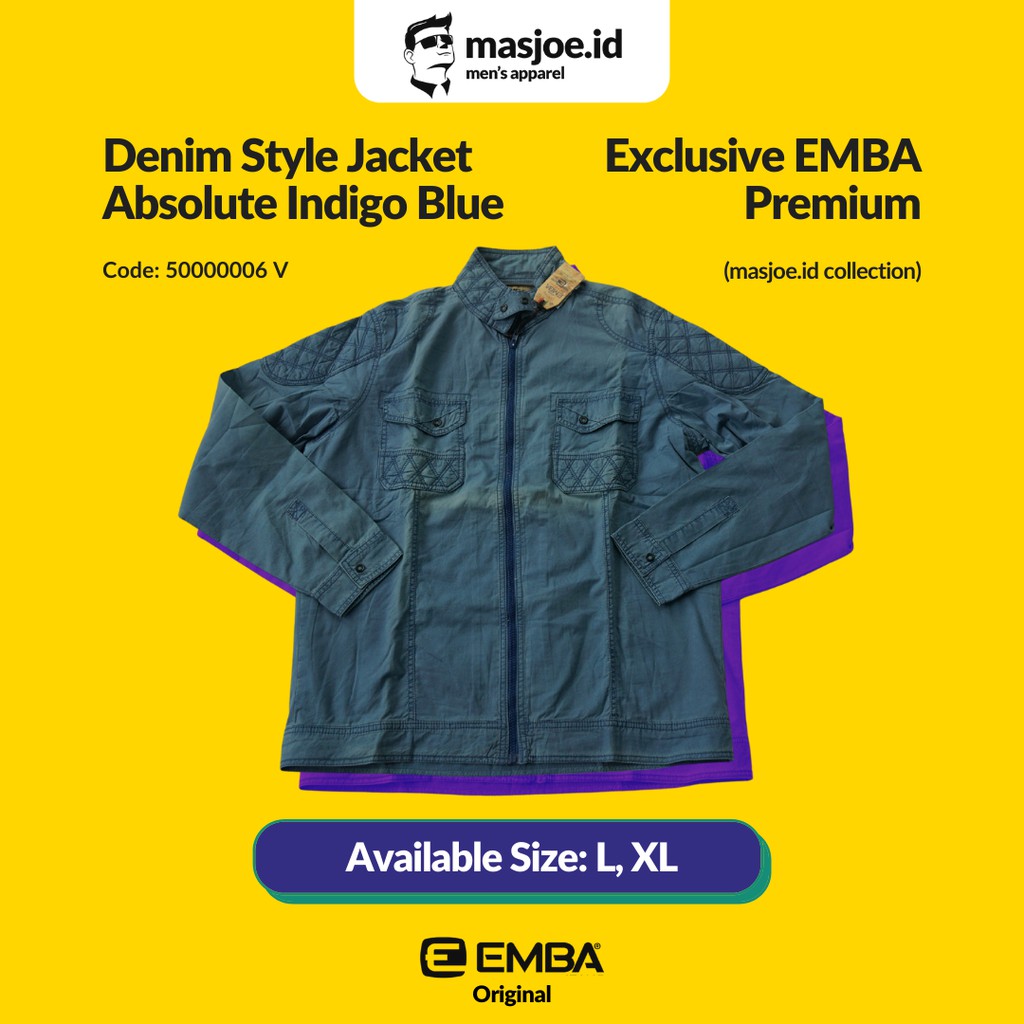 Jaket Jeans Denim Pria EMBA Original - Absolute Indigo Blue