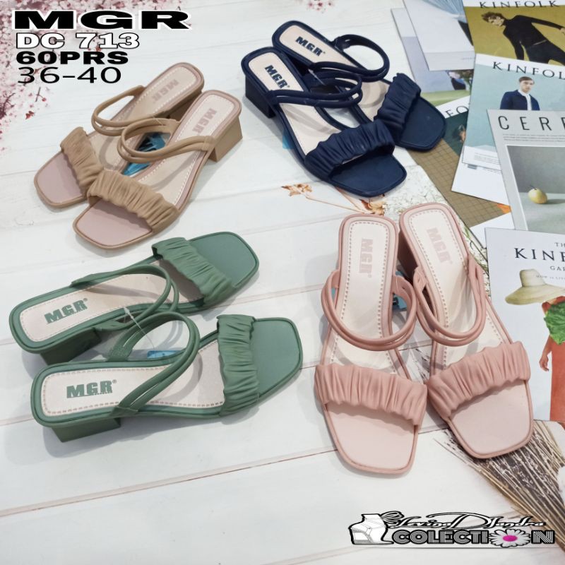 SANDAL SELOP WEDGES KARET JELLY PORTO ZKS TALI KERUT HELLS 5CM(36-40)