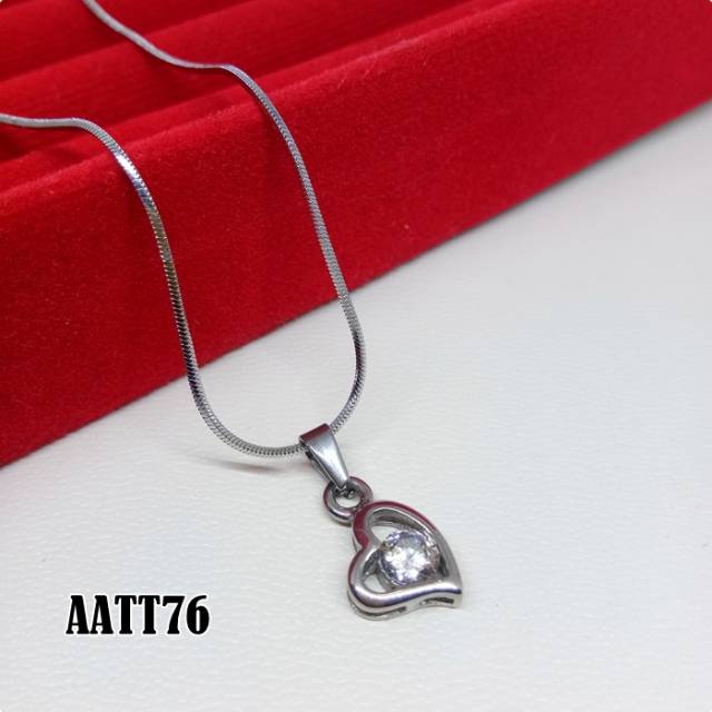 Kalung Titanium silver anti karat selamanya