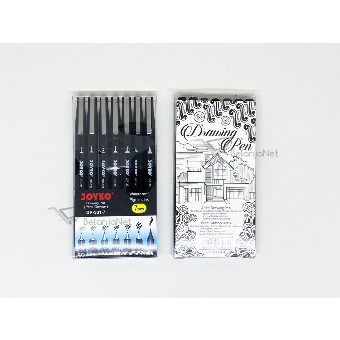 

Pendrawing- Drawing Pen | Pena Gambar Joyko Dp-331-7 1 Set 7 Pcs -Drawing-Pen.