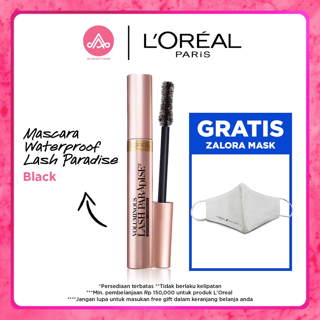 L'Oreal Paris Paris Mascara Waterproof Lash Paradise Black