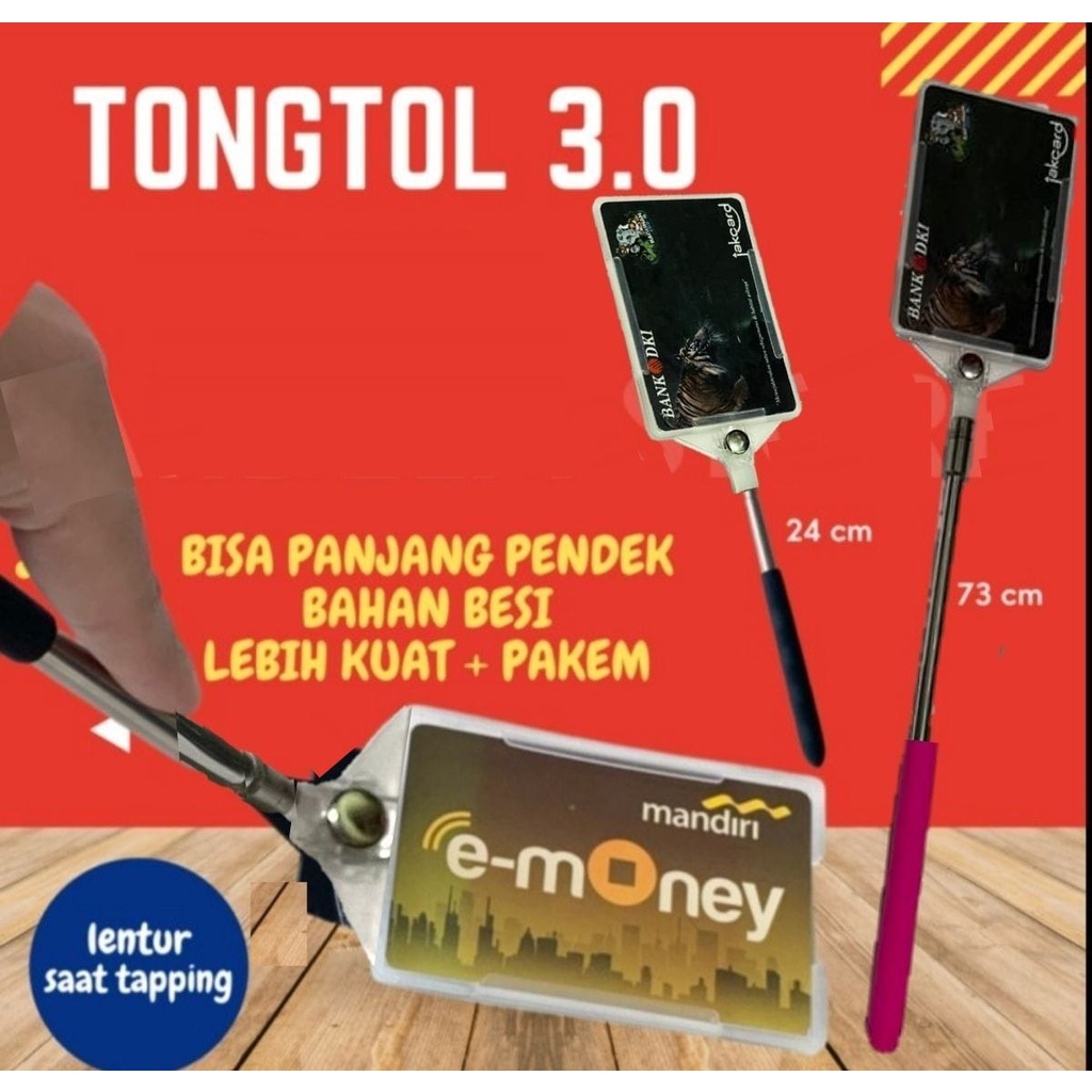 Tongkat Kartu E Toll Besi / Tongtol Emoney Uang Elektronik Premium Kartu Tol