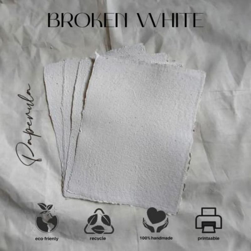 

Kaertas Daur Ulang Kertas Handmade - Broken White - A5