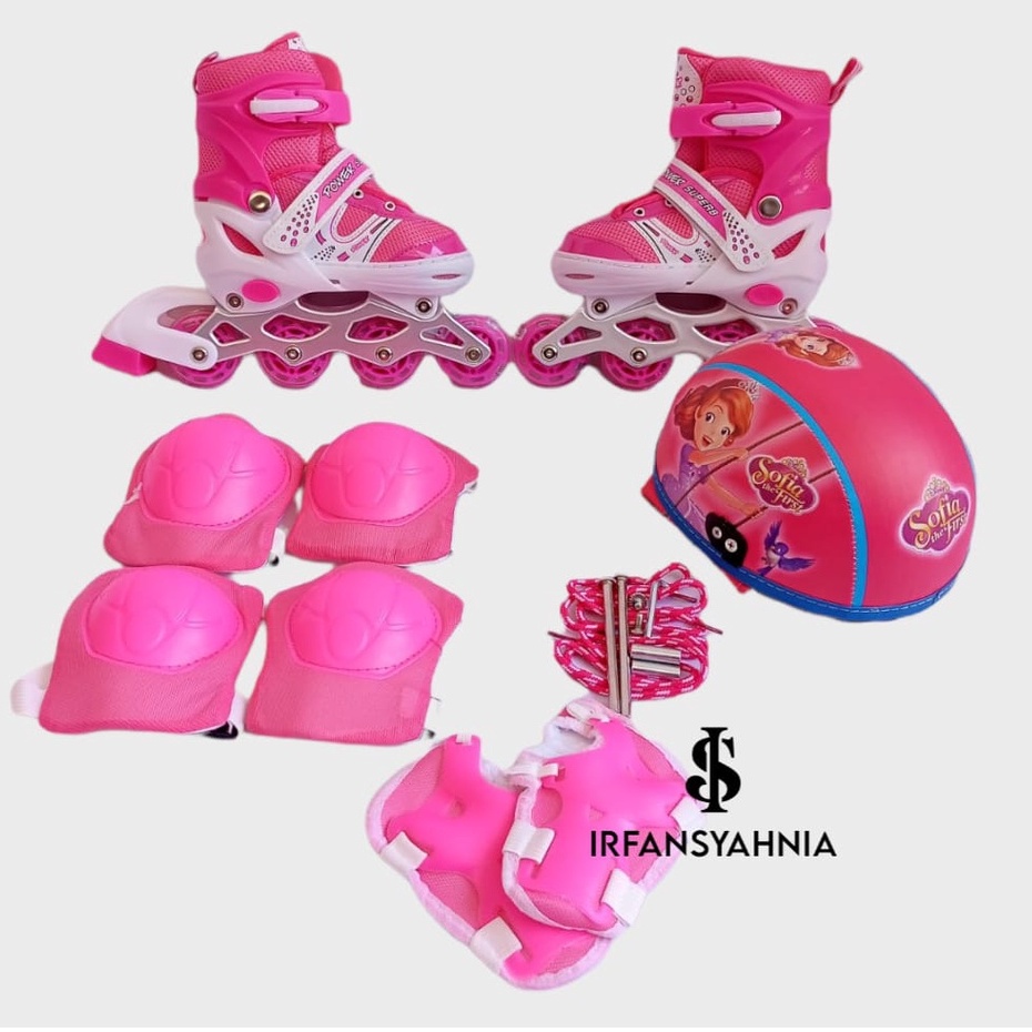 sepatu roda set deker helm / sepatu roda fullset / sepatu roda inline skate dan bajaj