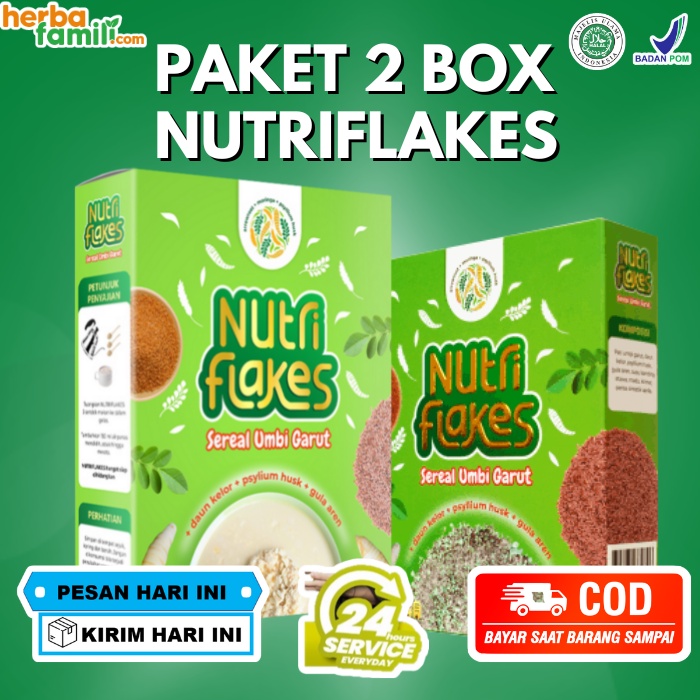 

PAKET 2 BOX NUTRIFALKES Nutriflakes Sereal Atasi Masalah Lambung Original Sereal Diet Enak Sehat 200G Sereal Halal Oatmeal Diet Outmeal Sereal Diet